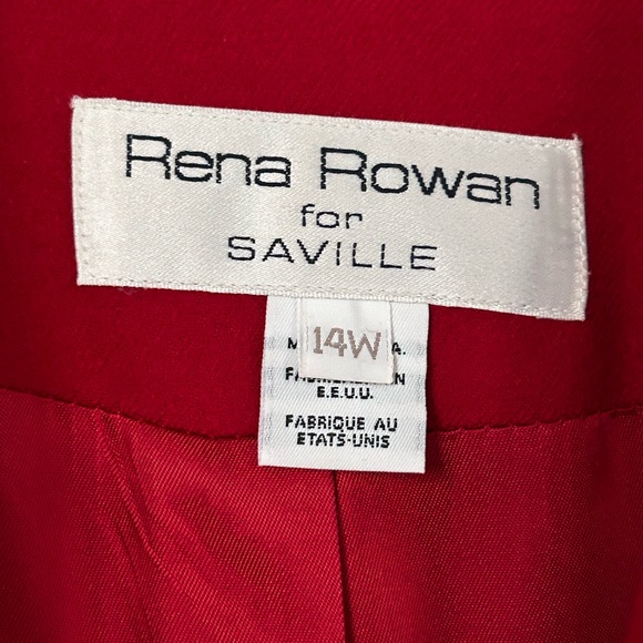 ⭐️ LAST CHANCE SALE! ⭐️ VTG Rena Rowan for Saville Red Blazer Wool Size 14W - Picture 8 of 14